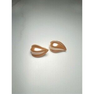 Vintage Earrings 80's Wavy Peach Statement Piece Jewlery